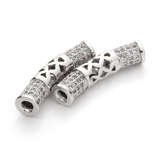 

2 шт./лот 5*22 мм трубка соединение Diy разделительные бусины оптовая продажа микро паве CZ цирконий шармы для бисера браслет