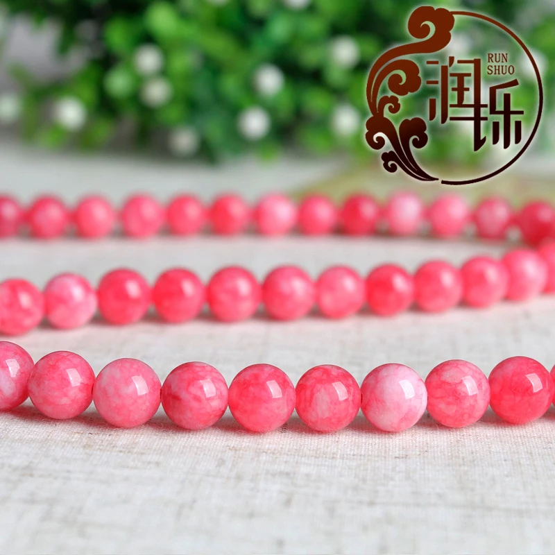 

4/6/8/10/12mm Natural Stone Beads Smooth Dark Red Jasper Round Loose Beads DIY Bracelet Accessories for Jewelry Making 15''Inch