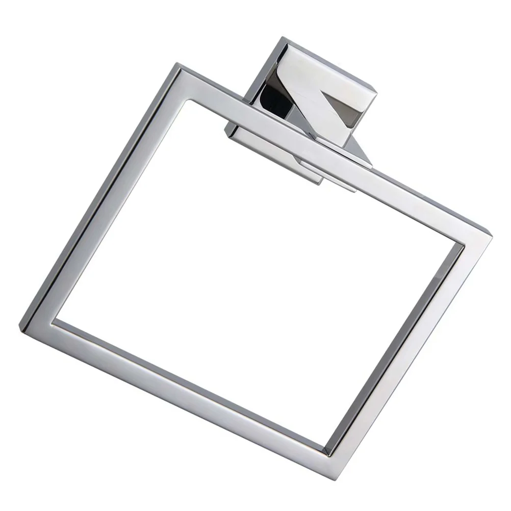 

1pc Bathroom Square Towel Ring Stainless Steel Towel Rack Bathroom Accessory