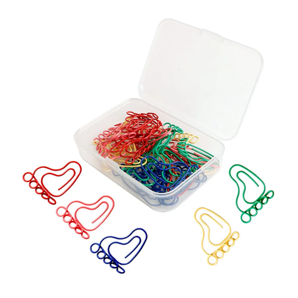 

30pcs Jesjeliu Paper Creative Clips Interesting Footprint Shape Bookmark Clip Memo Clip Shaped Paper Clips For Office School
