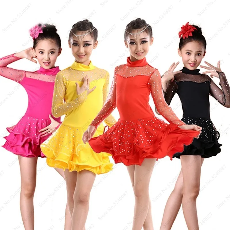 Children Latin Dance Kids Competition Dress Dancing Ballroom Costumes Salsa Tango Cha Girl Stage Performance Party Outfits | Тематическая
