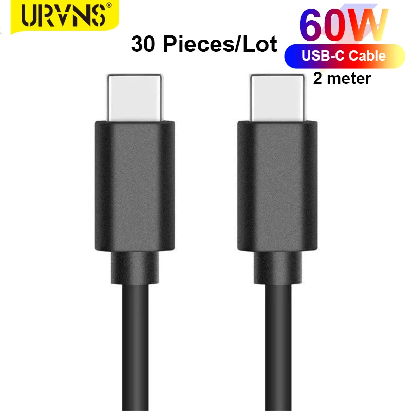 

URVNS Wholesale 30PCS/Lot USB C to USB C Fast Charging Cable, [6.6ft] Type C to Type C Cable 60W/3A for MacBook Pro, Galaxy S21