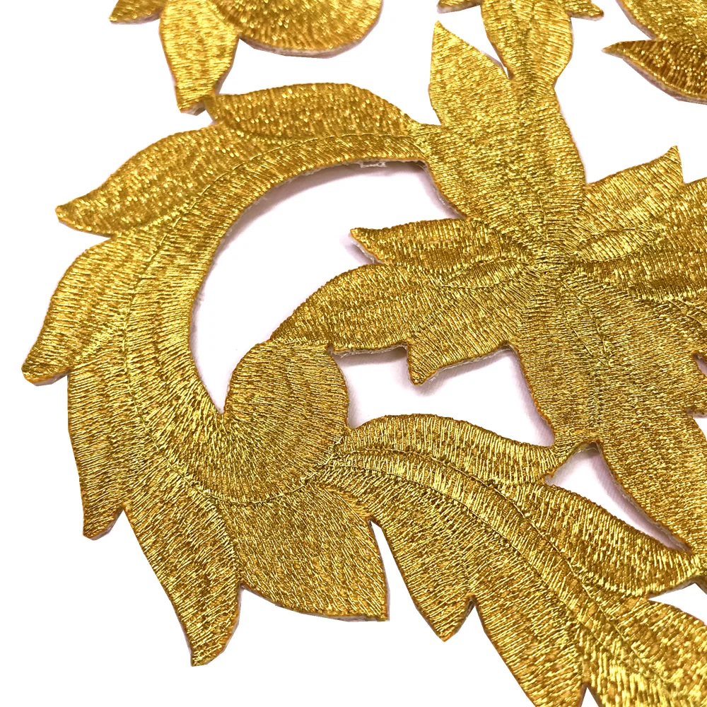 2pc Iron On Gold Baroque Applique Embroidery Patch Embroidered Patches For Clothing Clothes Sticker Parches Bordados Ropa AC1552 - купить по