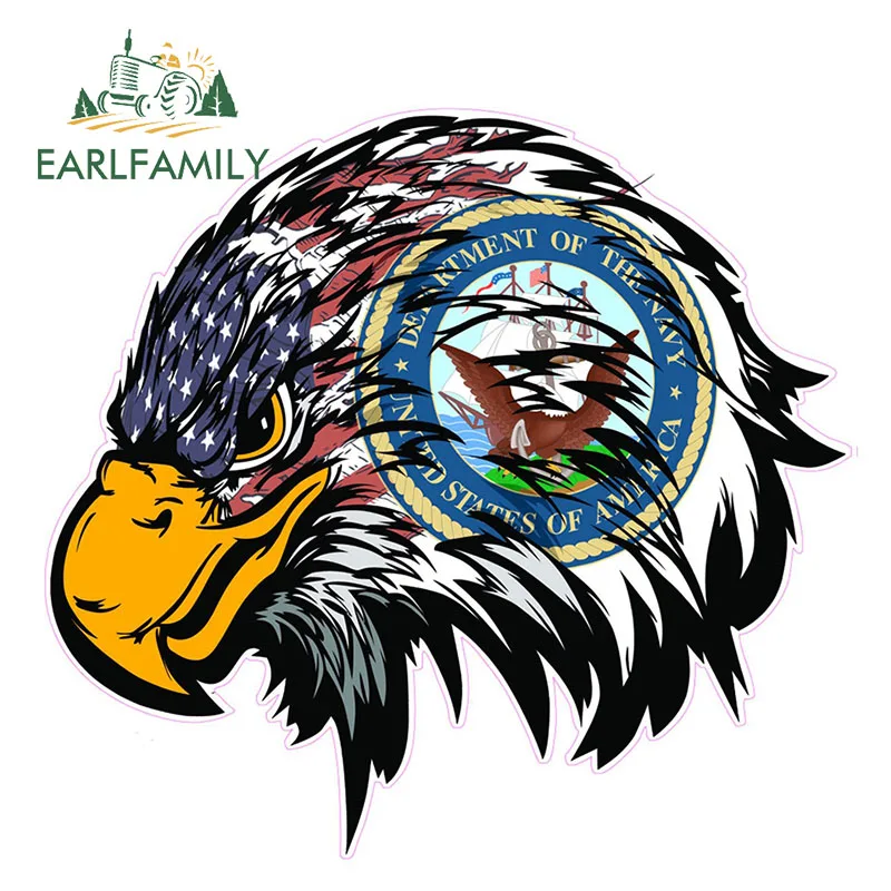 EARLFAMILY 13 см x 12 темно синий американский флаг голова Орла виниловая наклейка для