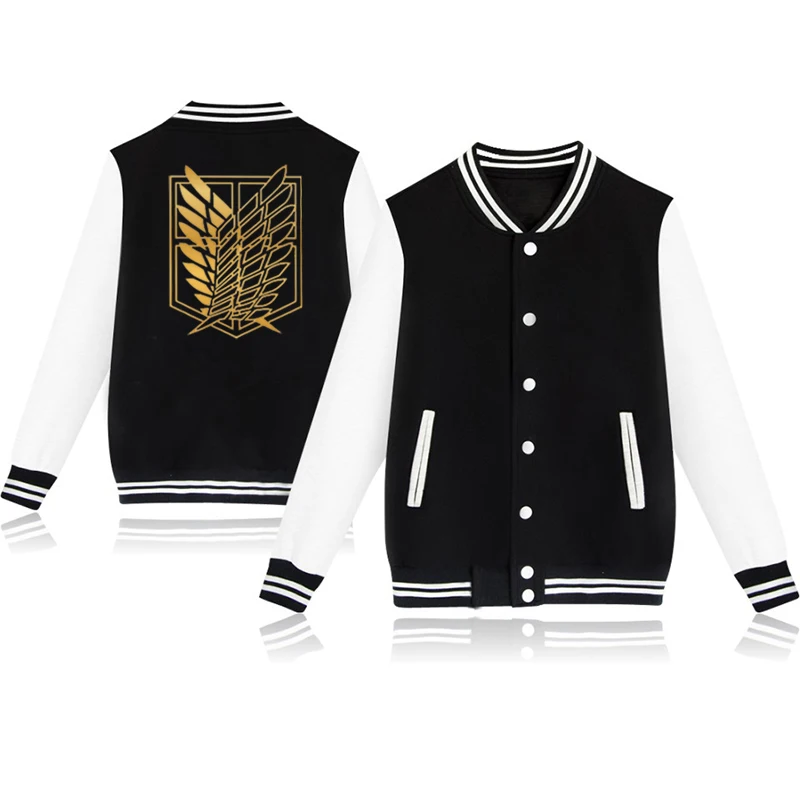 Детская обувь для косплея по аниме «атака на Титанов» принт Зимняя Одежда для маленьких мальчиков куртки для девочек Дети Бейсбол куртка дети Повседневное Теплые Топы Новое поступление - Цвет: baseball jacket 17