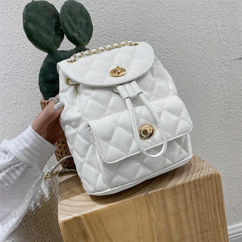 

Quality PU Leather Solid Color Ba Pa Bags For Women Lattice Women Bapa School Bags For Teenagers Girls Luxury Bapas