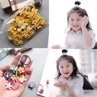 colorful 2040pcsset high elasticity kids girls flower rubber ring hair band head rope ponytail holders hair accessories