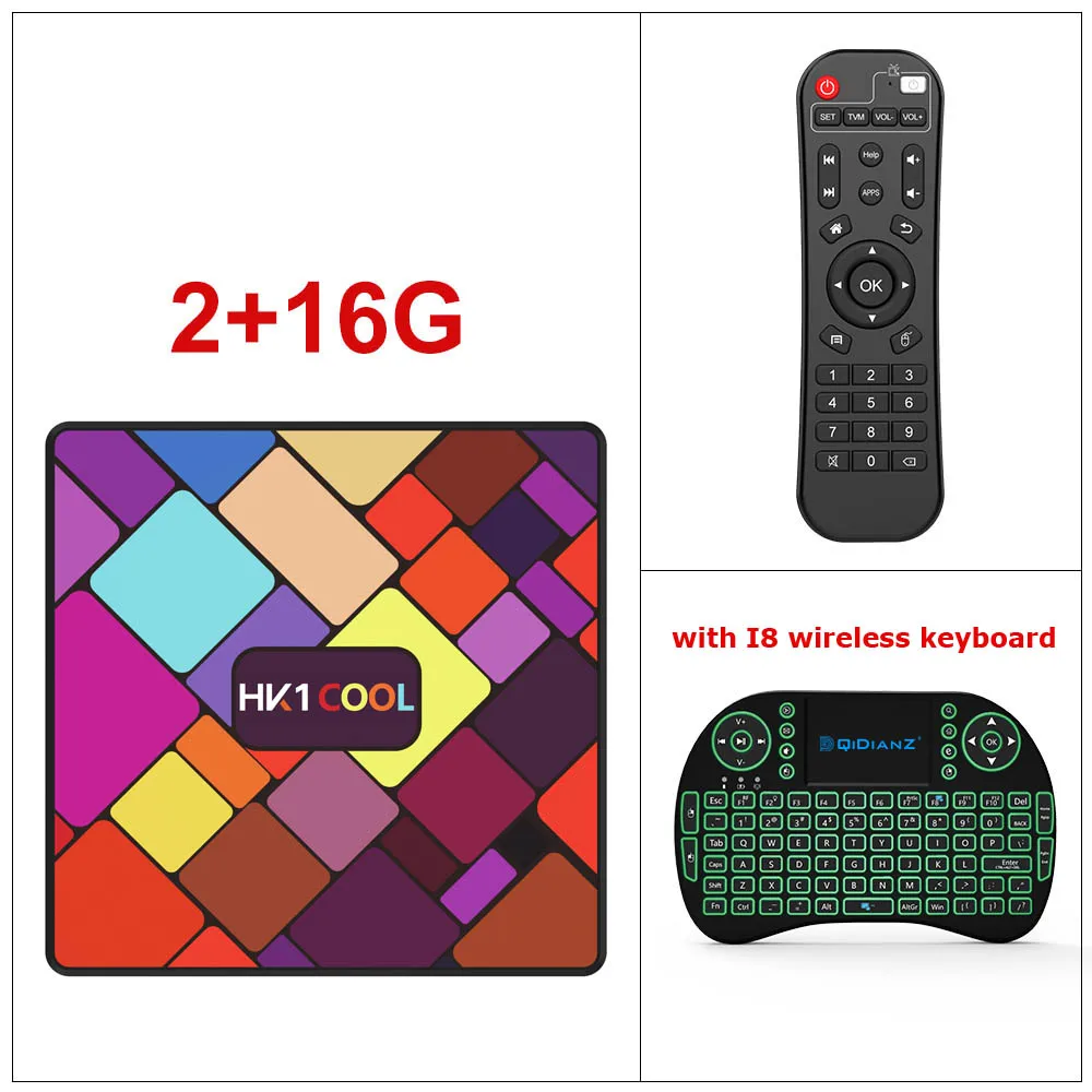 2G16G add I8 Android 9,0 HK1COOL tv BOX 2,4G/5G двойной WiFi BT4.0 Rockchip RK3318 HK1 классный H.265 Youtube 4K 1080P медиаплеер pk HK1 MAX - Цвет: 2G16G add I8