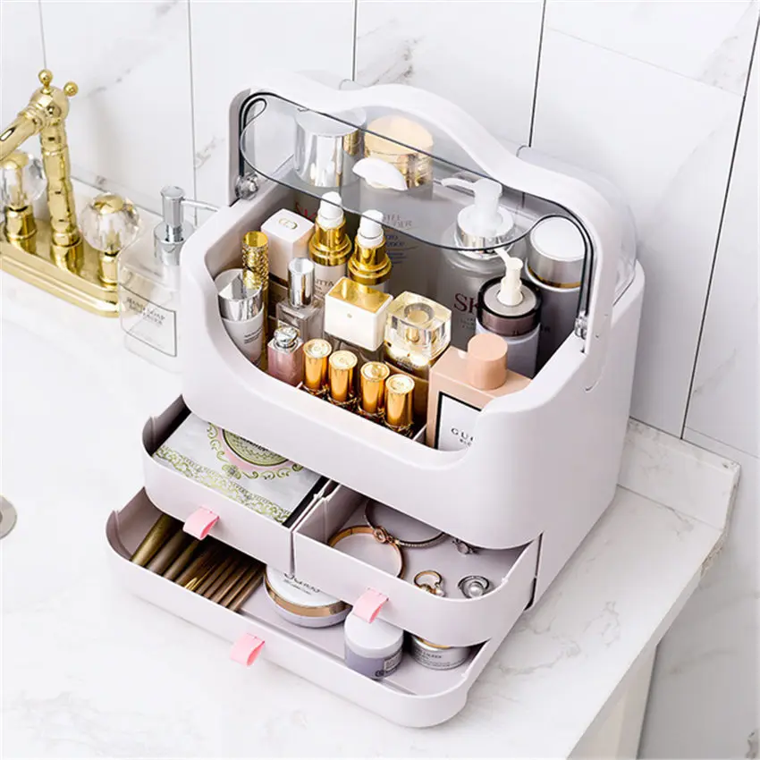 Чистая красная коробка для приема косметики пыленепроницаемый бытовой