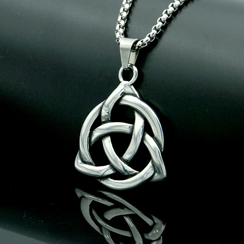 

Megin D, нержавеющая сталь, титан, кельтический узел, искусственная кожа, винтажная подвеска, ошейник, цепи, ожерелье для мужчин и женщин, ювелир...