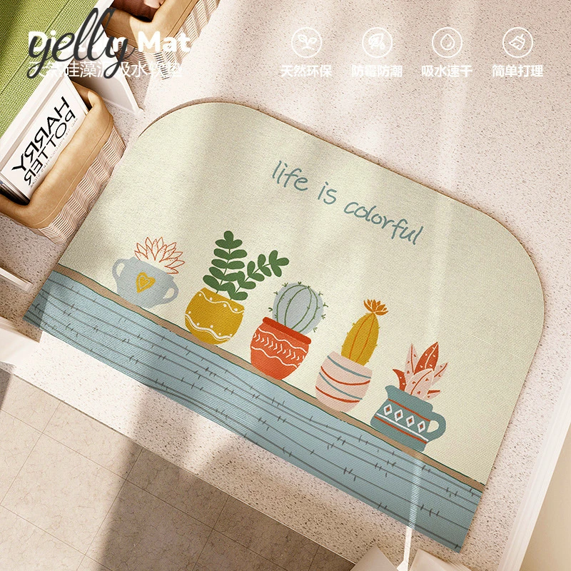 

Мягкие абсорбирующие коврики с диатомом в скандинавском стиле, коврики для дверей, легко ухаживать за дверями, коврики для помещений, тонки...