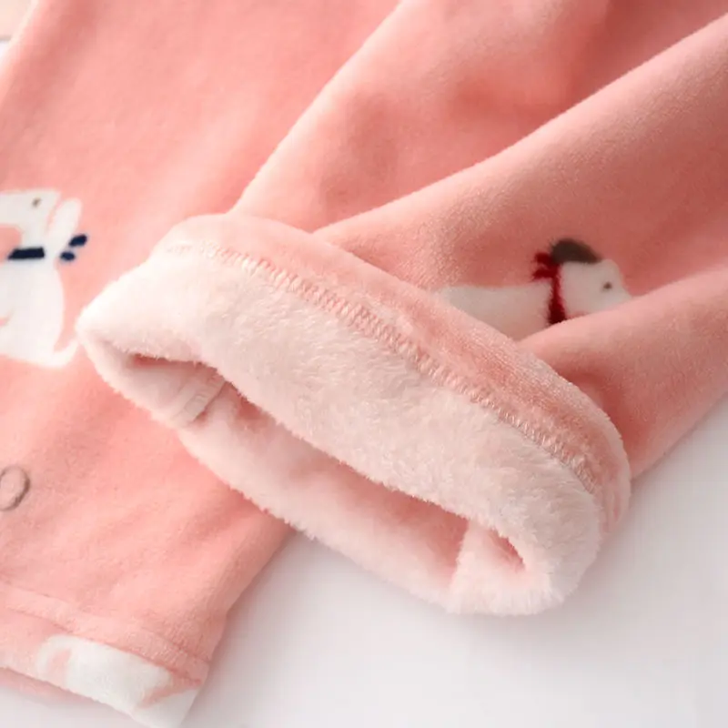 

2021 Maternity Pajamas Flannel Warm Autumn Winter Large Size Coral Fleece Adjustment Belly Design Thickening Plus Velvet Pants