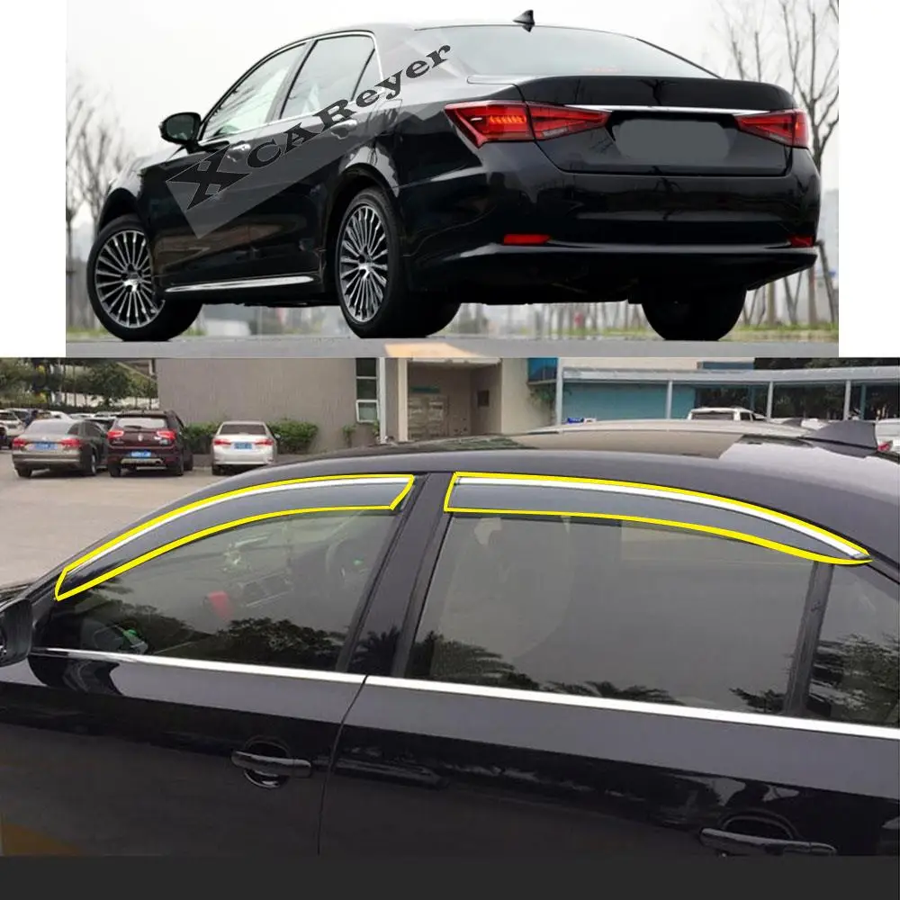 

Автомобильная наклейка, пластиковое оконное стекло, ветрозащитный козырек, защита от дождя/солнца/дыма, защитное отверстие для TOYOTA Crown 14 ...