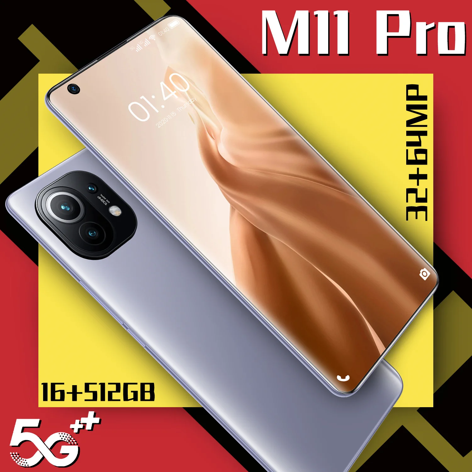 

M11 Pro 16+512GB 32MP+64MP 7.3 Inch Digging Screen Face Fingerprint ID Cellphones 10 Core 6800mAh 1440*3220 4G 5G Smart Phone