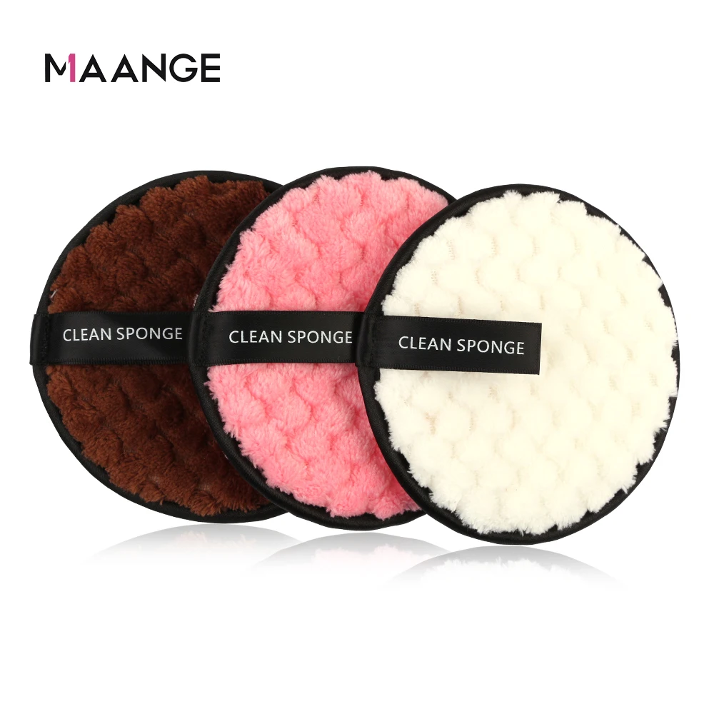 MAANGE 3PCS Microfiber Makeup Remover Towel Reusable Cleansing Cloth Pads Face Cleaner Plush Puff Foundation Skin Care Tool |