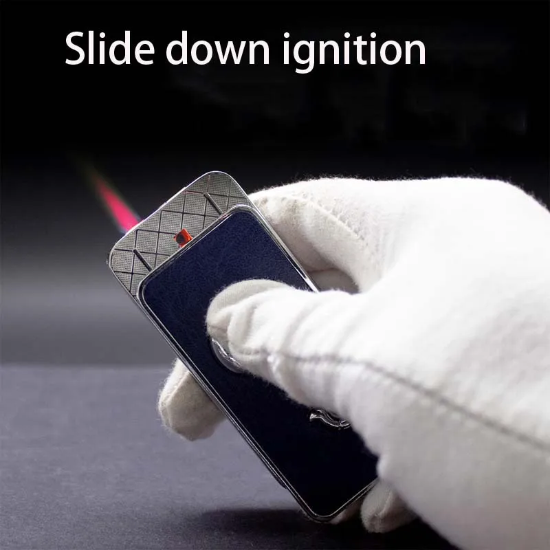 Ветрозащитная газовая зажигалка портативная надувная регулируемая с пламенем