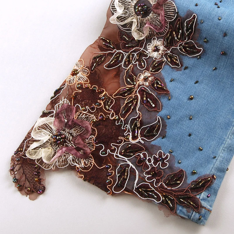 Новый стиль Модные женские ботинки Джинсы с вырезами Женские джинсовые брюки