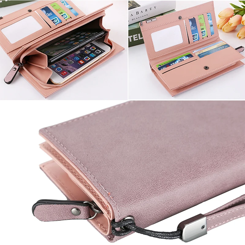 Женские кошельки женские с длинной застежкой молнией и пряжкой Студенческая