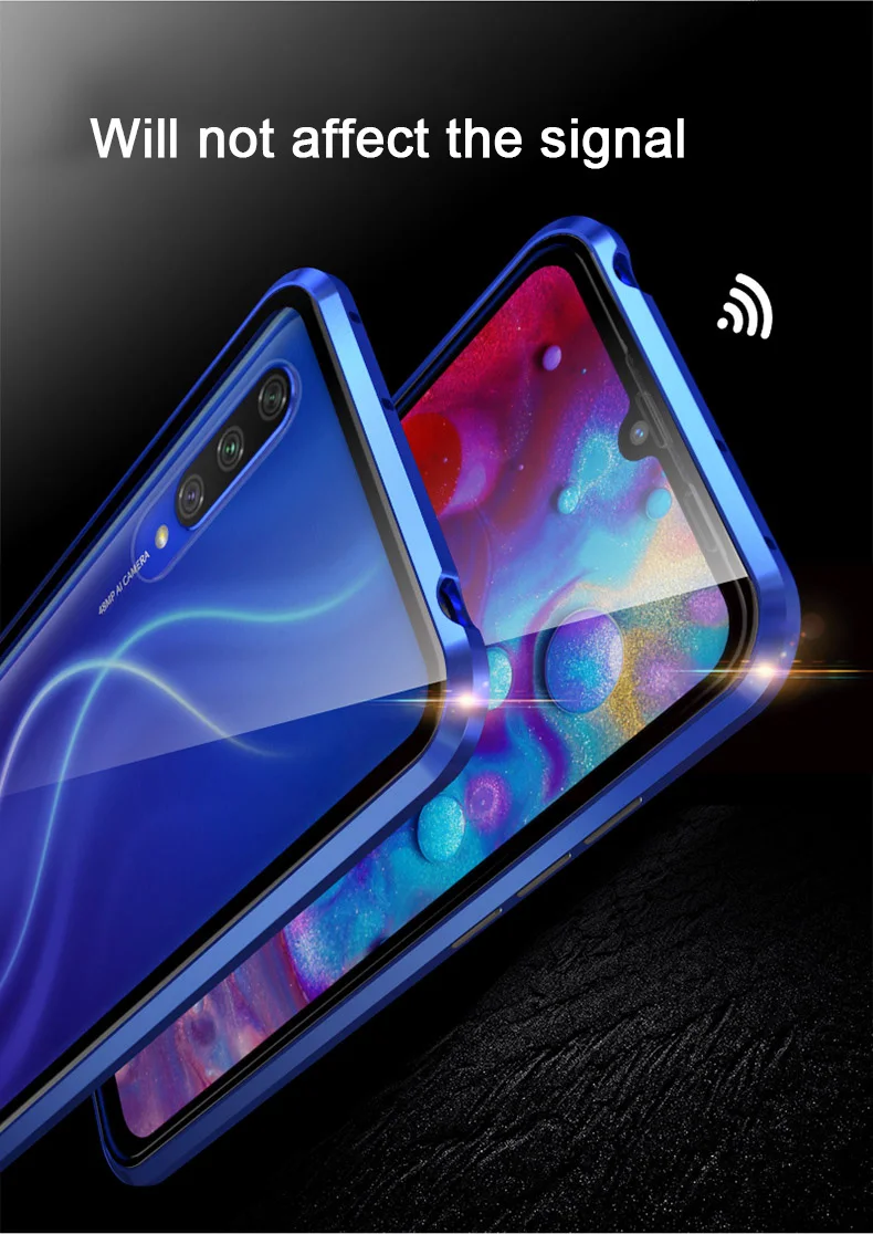Магнитный чехол для Xiaomi mi CC9 CC9e mi 9 9SE с двойным боковым закаленным стеклом 360 градусов, металлический бампер для Xiao mi 9T Pro