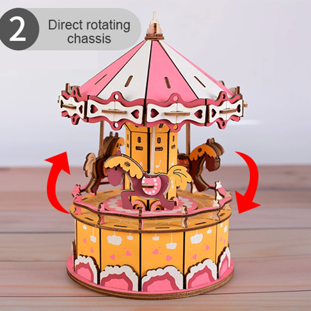DIY музыкальная шкатулка головоломка 3D деревянная модель наборы пазлов