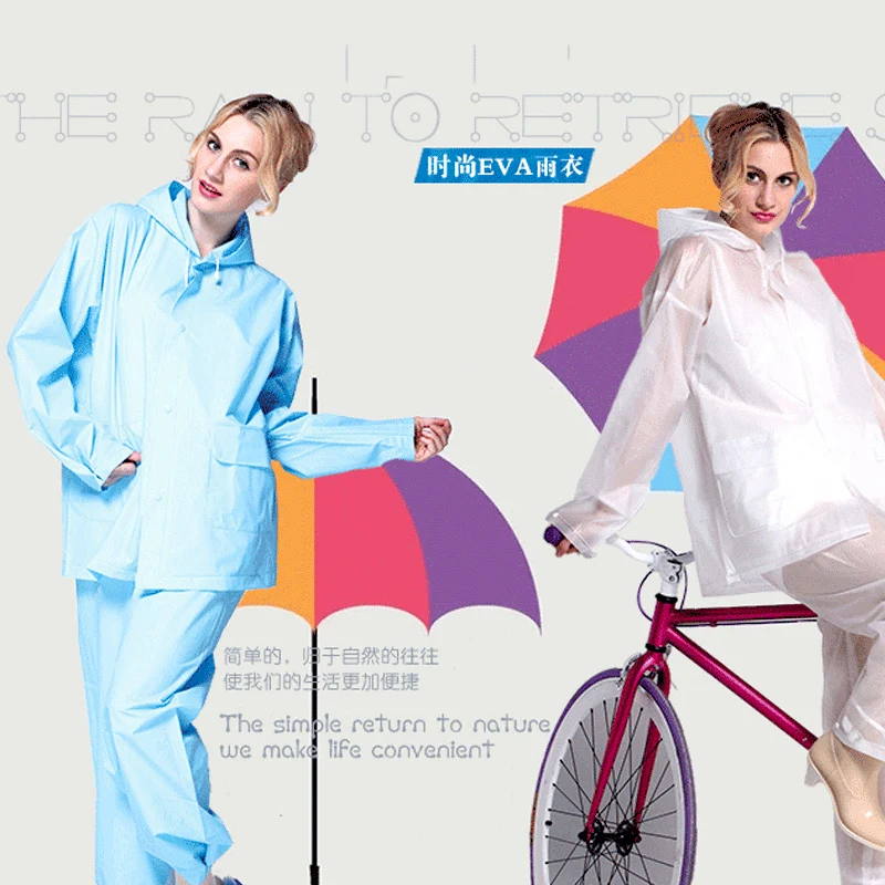 Прозрачный водонепроницаемый Женский дождевик штаны костюм для велосипеда