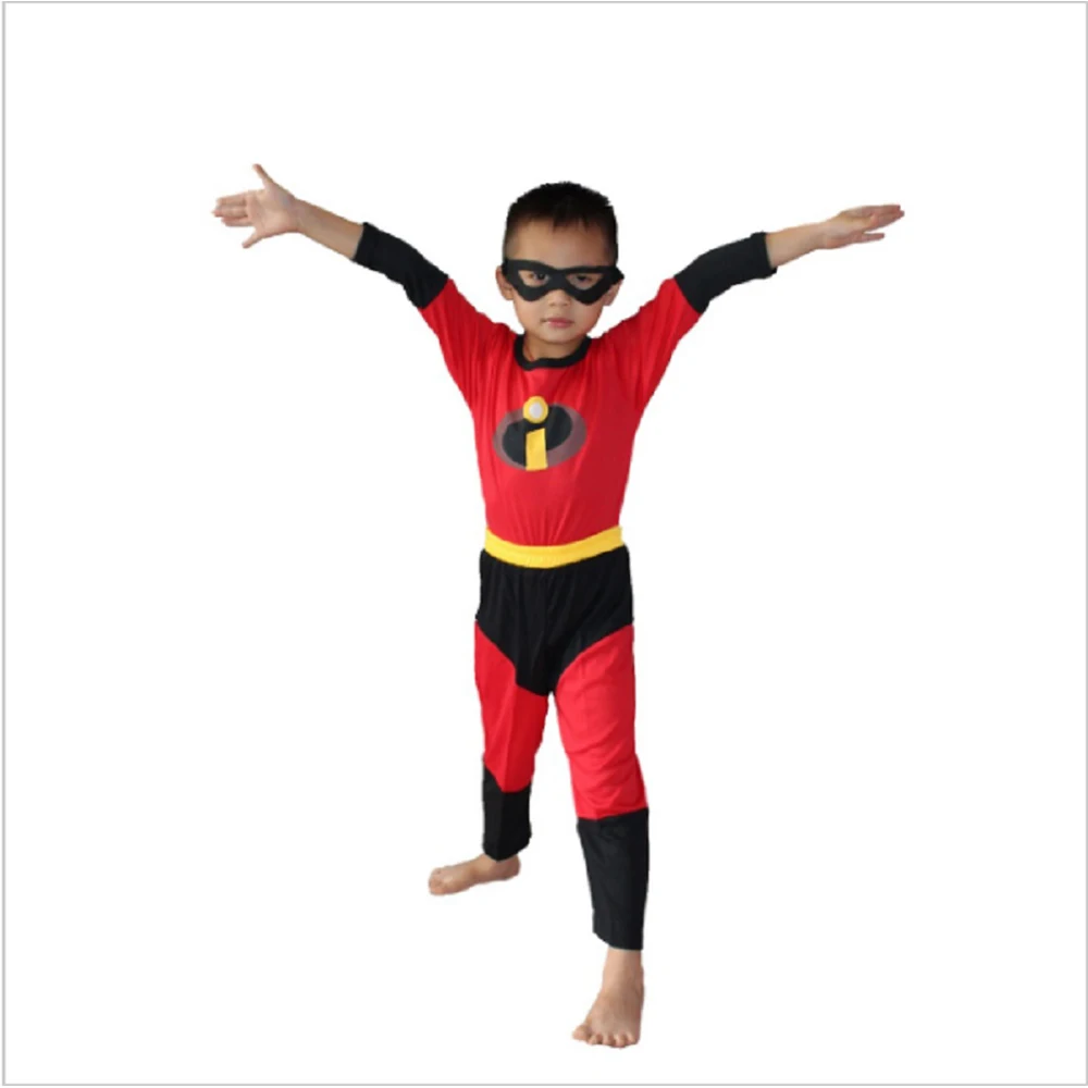 The Incredibles Карнавальные костюмы для детей, Мальчик хеллоуин костюм, Робин костюм, 3- 7 века малыш Disfraces карнавал, Дети ну вечеринку косплей, С длинным рукавом аниме комплект одежды - Цвет: The Incredibles