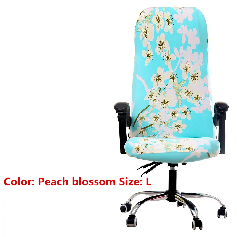 Peach blossom L S/M/L Размеры офисные эластичные чехлы на стулья из спандекса анти-грязные Чехлы для компьютерного кресла Сменные Чехлы для офисных стульев - Цвет: Peach blossom L