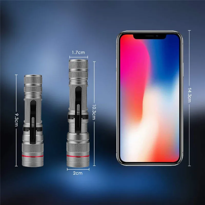 UV Flashlight 3 Modes Portable Lantern Zoom In LED Flashlight Ultra Violet Invisible Ink Marker Detection Torch Light 1* 1450/AA