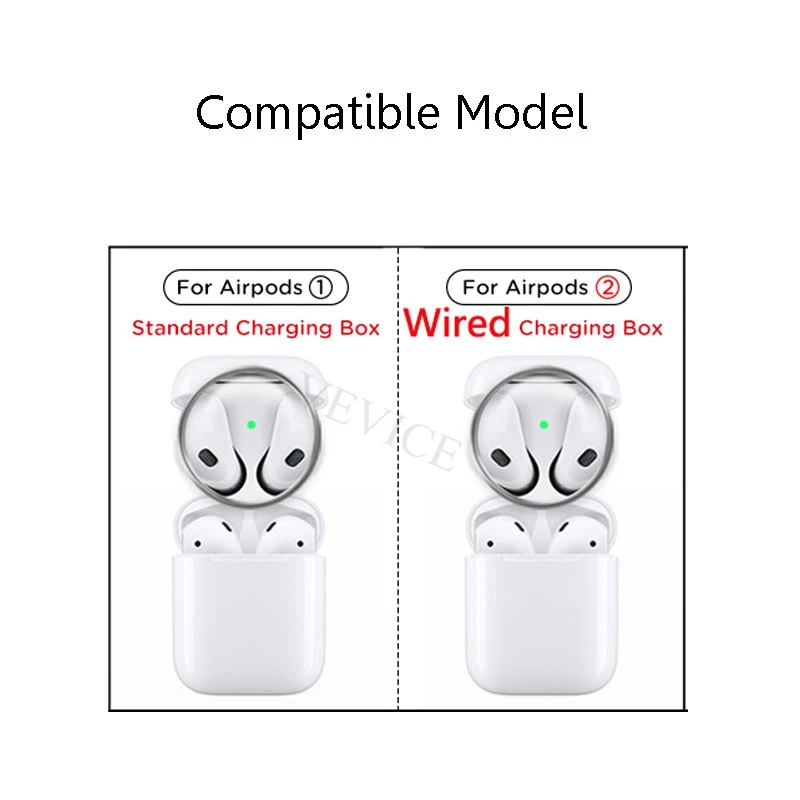 Для Apple Airpods 1 коробка Пылезащитная наклейка смешанный металл материал для