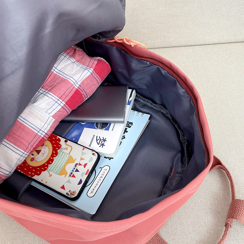 

New Patchwork Backpack for Girls Student Nylon School Bag Korean Style Bookbag Casual Women Large Capacity Rucksack Lady Mochila
