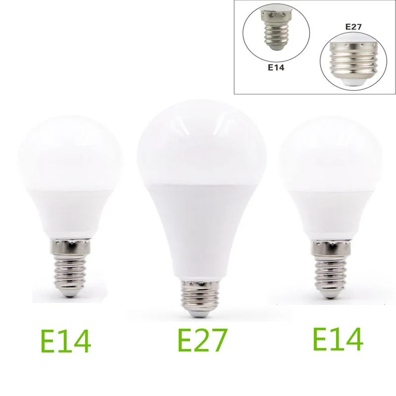 LED тип E14 светодиодная лампа E27 шаровая AC 220 в 240 60 вт 45 35 25 20 Вт 24 18 15 12 9 6 3 лампада