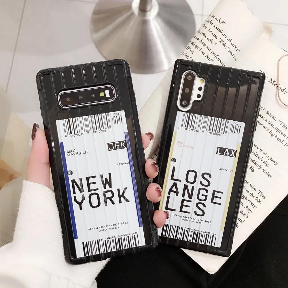 3D багажный штрих код Мягкий противоударный чехол для samsung Note 10 Plus Note9 чехлы с