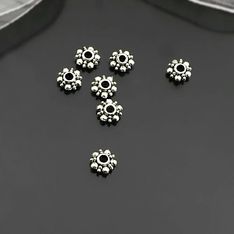 

Wholesale 6mm Antique Silver color Snowflake Alloy Spacers Separated beads Diy Fashion Findings 100 pcs(JM3358)