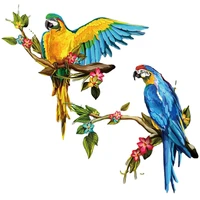 new parrot bird heat transfers iron on patches for jeans t shirt diy craft sticker applications for clothes decorative yw727