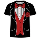 Новинка 2021, поддельная модная футболка из двух частей для мужчин и женщин с 3D принтом, костюм для пары, уличная футболка с рисунком