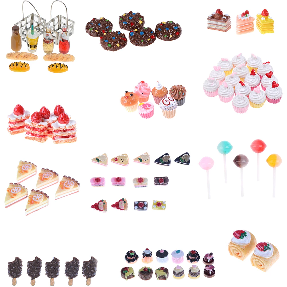 5 шт. искусственные пекарские пирожные хлеб фрукты бананы кукольный домик