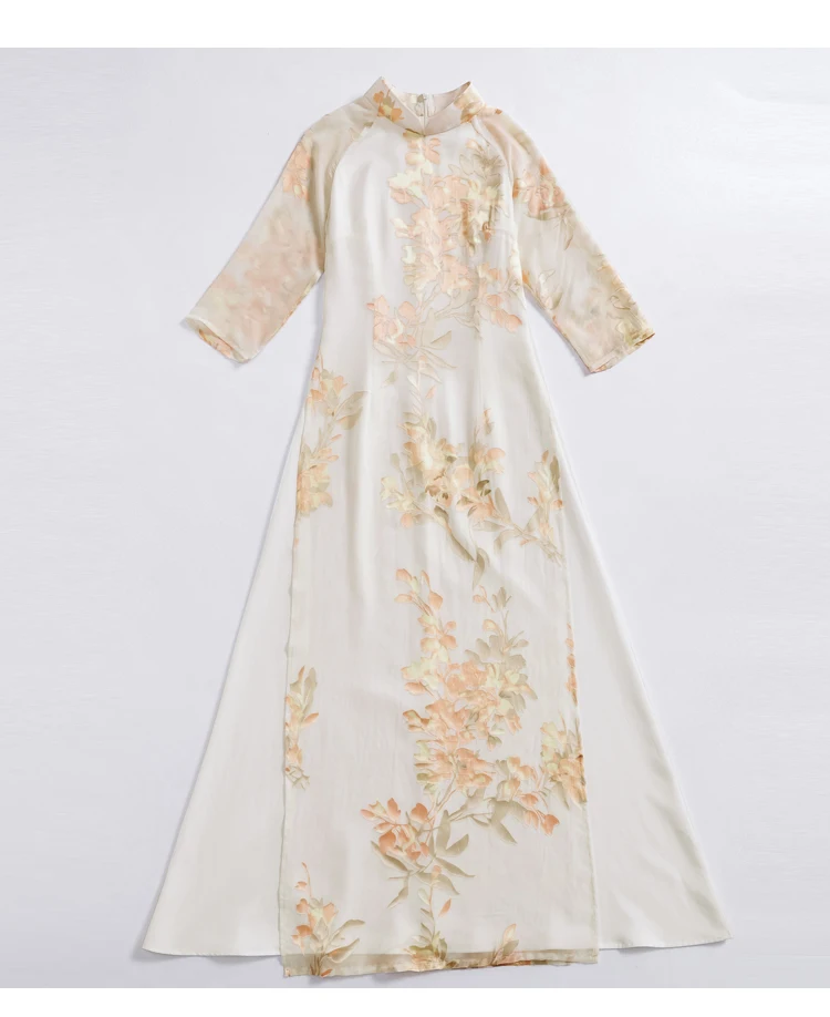 2 цвета вьетнамский Aodai традиционная одежда Ao Dai платья по колено Восточный Vietmam