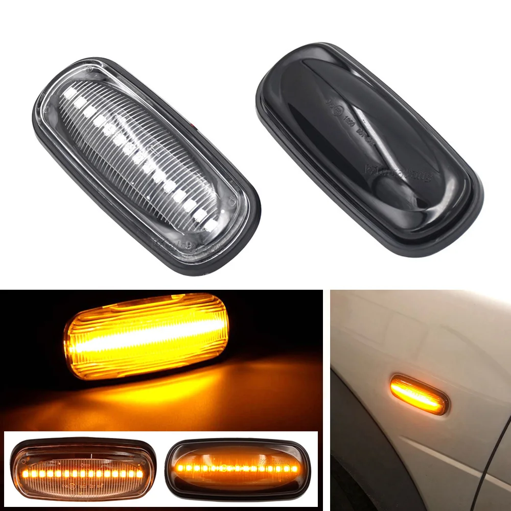 

1Pair Smoke Dynamic Flowing Water LED Side Marker Light For Land Rover Discovery 2 1999-2004 Defender Freelander 1 2002-2005