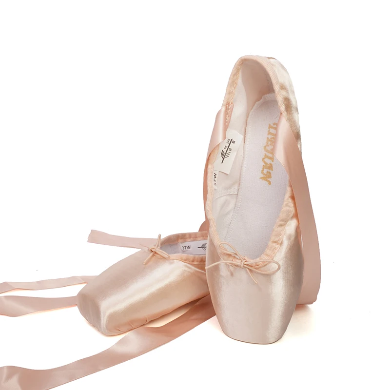 Балетные пуанты танцевальная обувь для женщин и девушек шелковые атласные