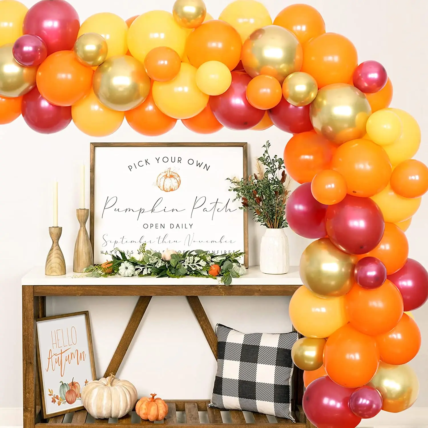 

102 Pcs Of Autumn Thanksgiving Theme Wine Red Orange Gold Balloon Garland Arch Set Baby Shower Wedding Birthday Party Decoration