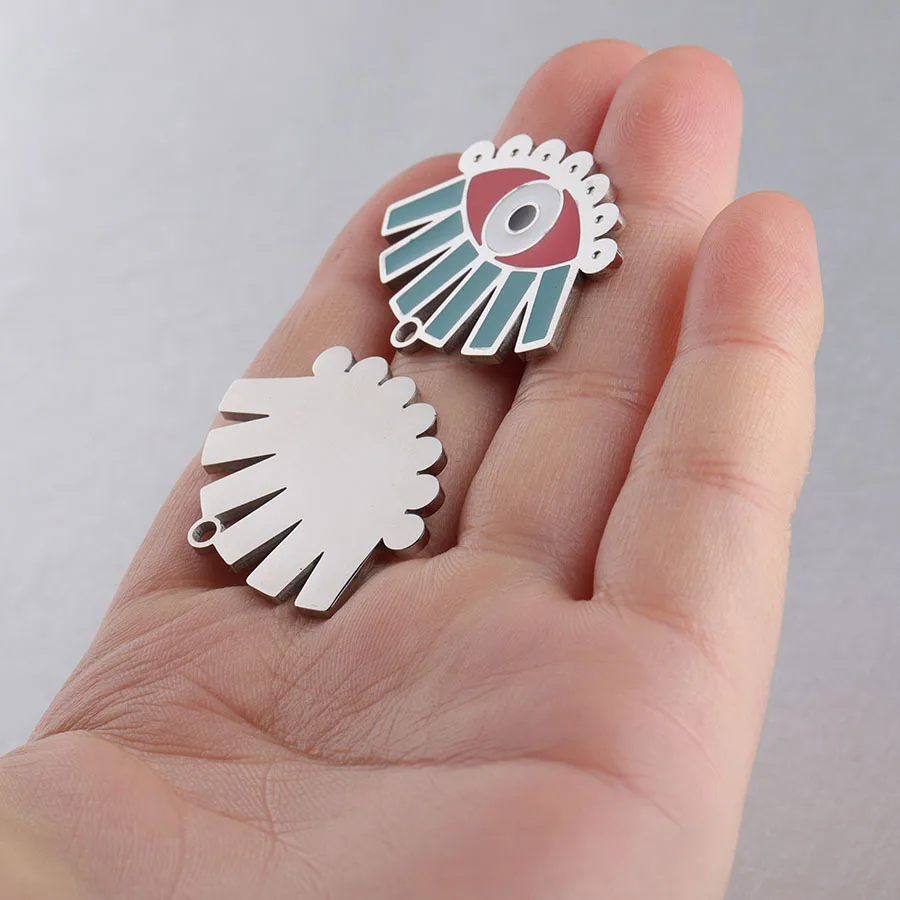 Semitree 3 шт. нержавеющая сталь красочные глаза сглаза Подвески для ожерелья