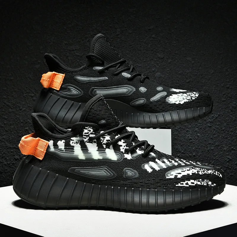 

Popcorn Plus Size Summer Mesh Men's Shoes Breathable 2021 New Men's Sports Casual Shoes Luminous Couple Trendy Sneakers