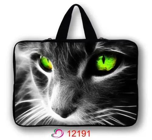 

Green Eye Cat Laptop Bag 13 15 17 14 Inch Funda Portatil 15.6 11.6 13.3 17.3 12 10 Computer Bags Women Sleeve Bag Shell Case