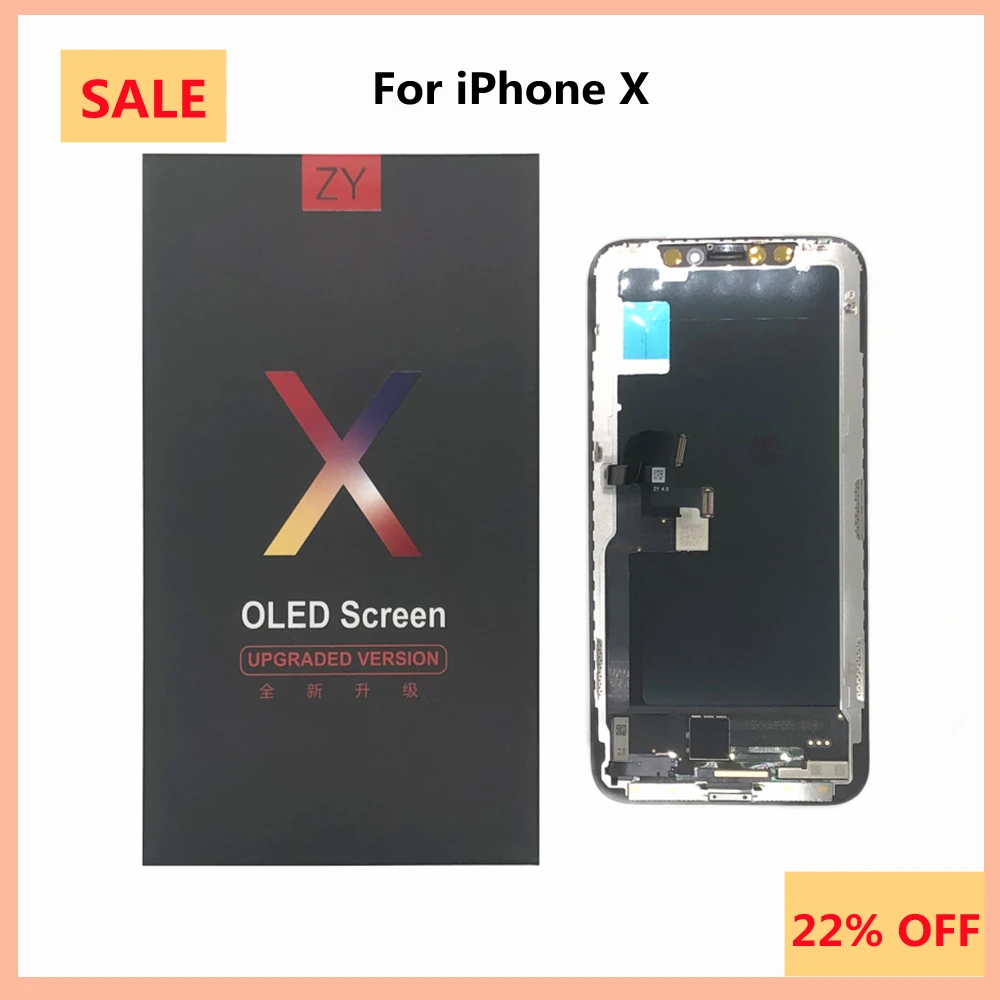 100% протестированный ЖК дисплей ZY JK GX PK Pantalla для iphoneX OLED сенсорный экран дигитайзер