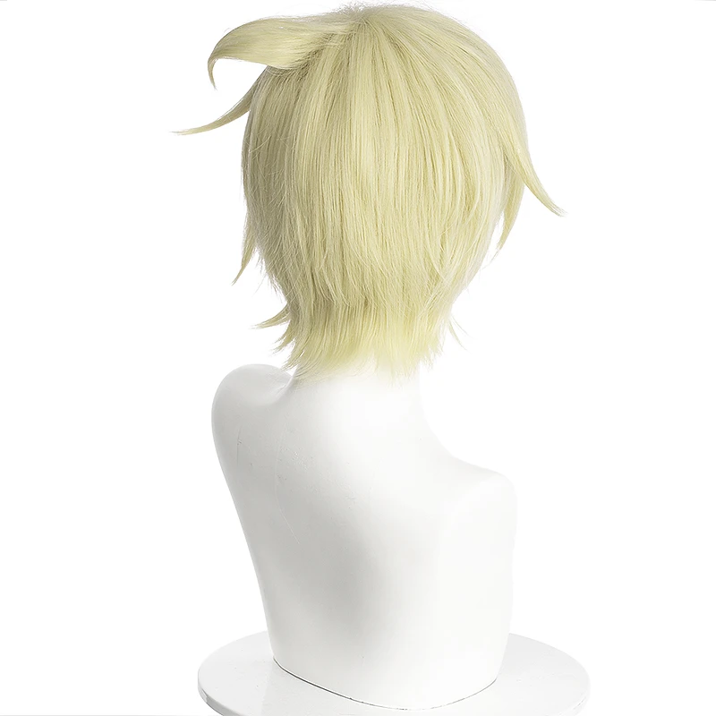 Bennett Wig Game Genshin Impact Cosplay Golden Short Heat Resistant Synthetic Hair Pelucas Anime Costume Role Play Wigs