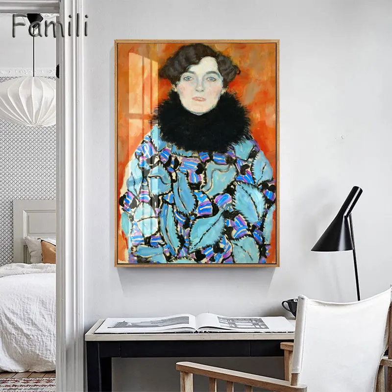 Gustav Klimt Hygeia Живопись Художественная печать на холсте настенные картины для гостиной домашний декор или отель бескаркасные - Цвет: Черный
