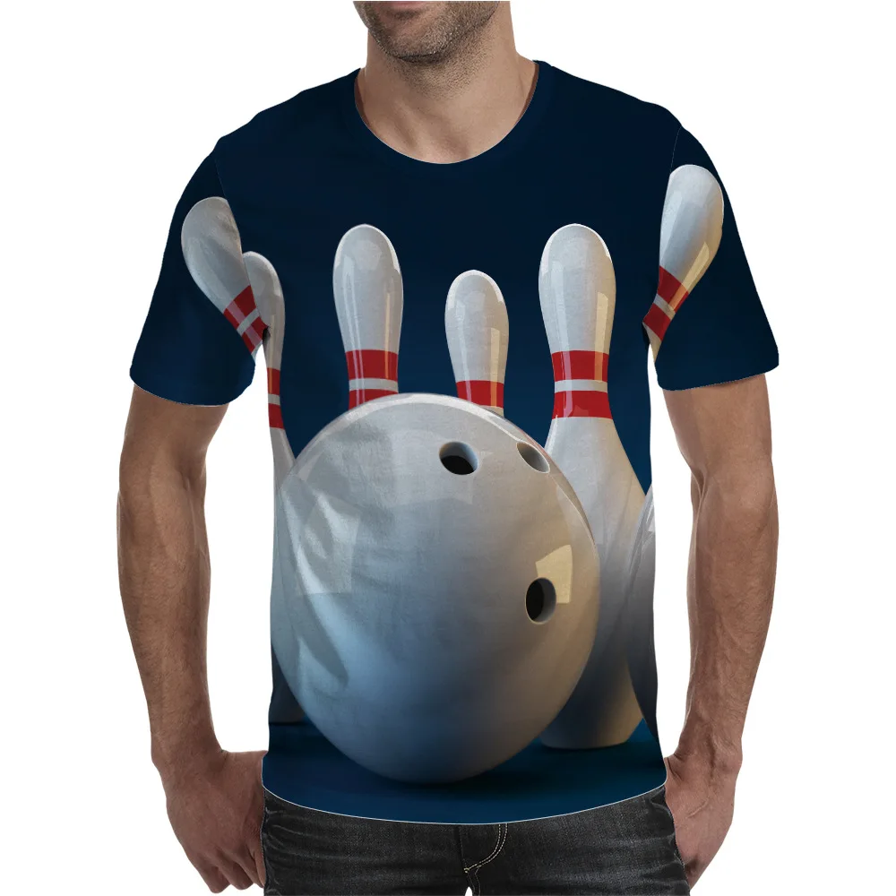

2021 Fashion Round Neck Printed Men's Short Sleeve T-shirt Bowling Casual 3D Printed T-shirt Summer Hip Hop Cool T-shirt Graphic