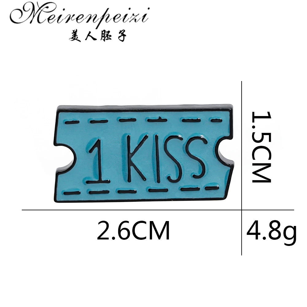 Meirenpeizi 3 Pin Badges 1 Hug Smile Kiss Brooches for Women Cute Letter Enamel Denim Jackets Collar Badge Gifts Lover | Украшения и