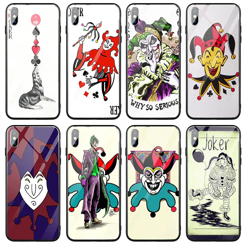Чехол для телефона из закаленного стекла, с принтом в виде карт Joker для iPhone 5 5S SE 6 6S 7 8 X XR XS 11 Pro Max Plus