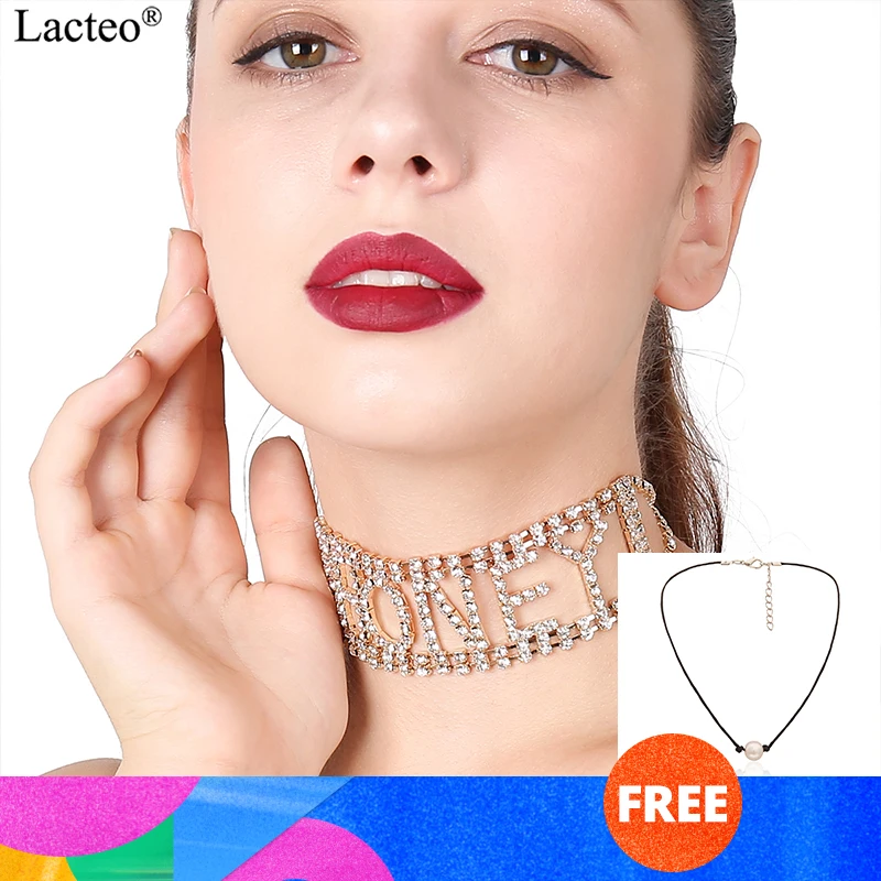 Женское Ожерелье чокер Lacteo ожерелье с буквенным углом и стразами цепочка для